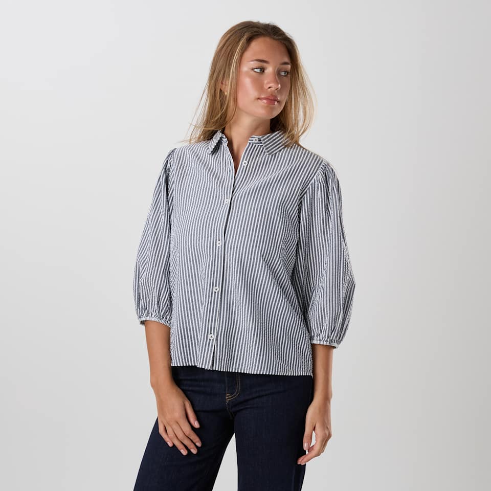 Marina Seersucker Blouse W