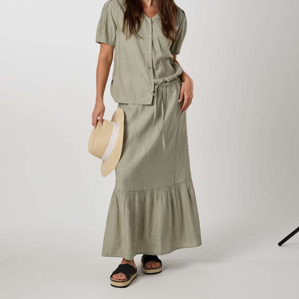 Savannah Crinkle Long Skirt W