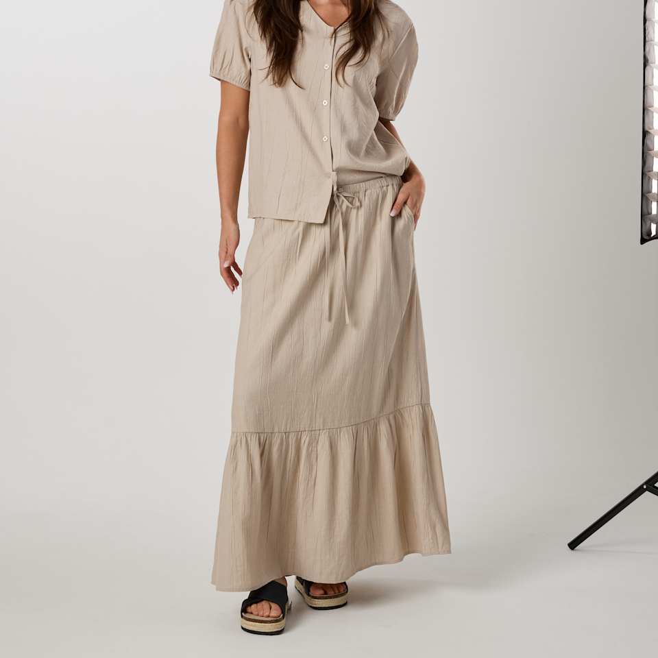 Savannah Crinkle Long Skirt W