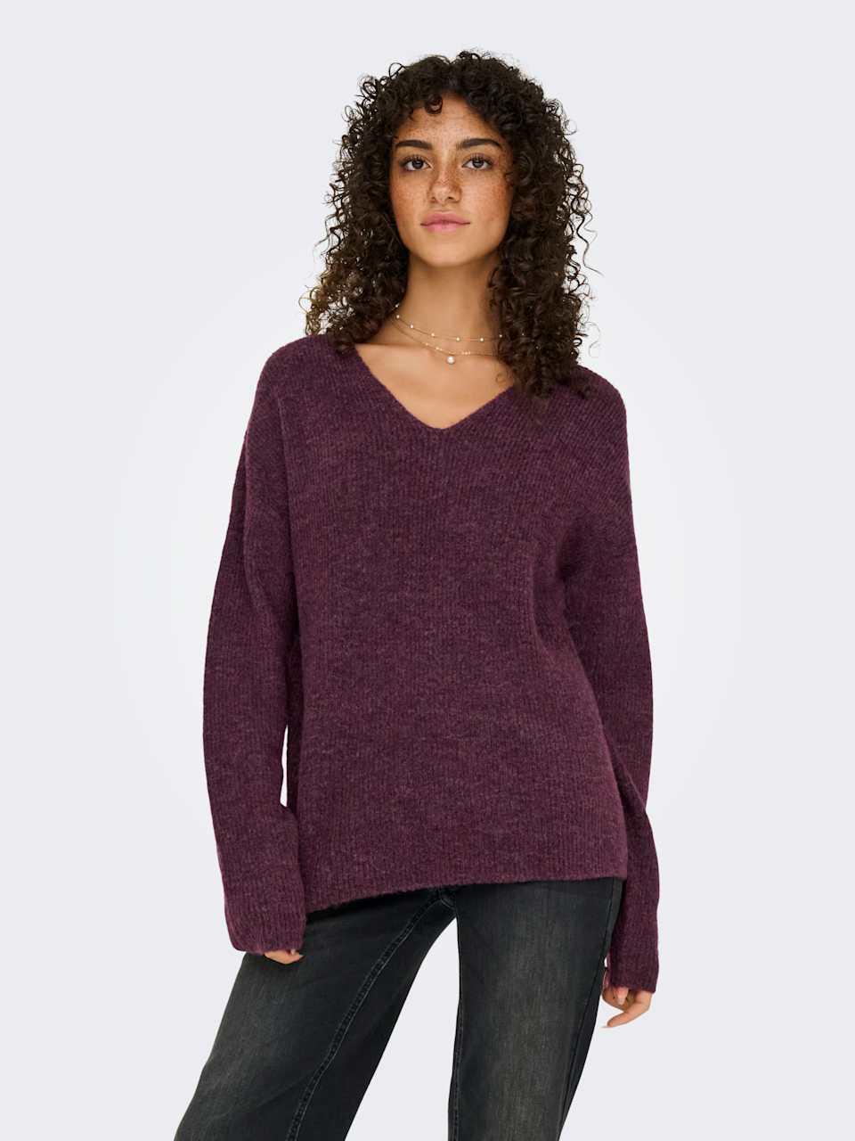 ONLCAMILLA V-NECK L/S PULLOVER