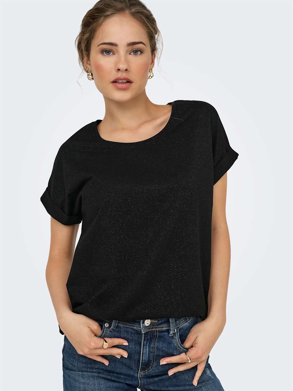 ONLMOSTER GLITTER S/S TOP NOOS