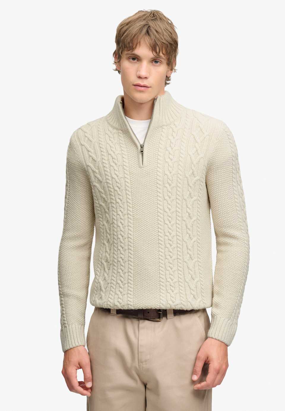 JACOB CABLE HALF ZIP KNIT