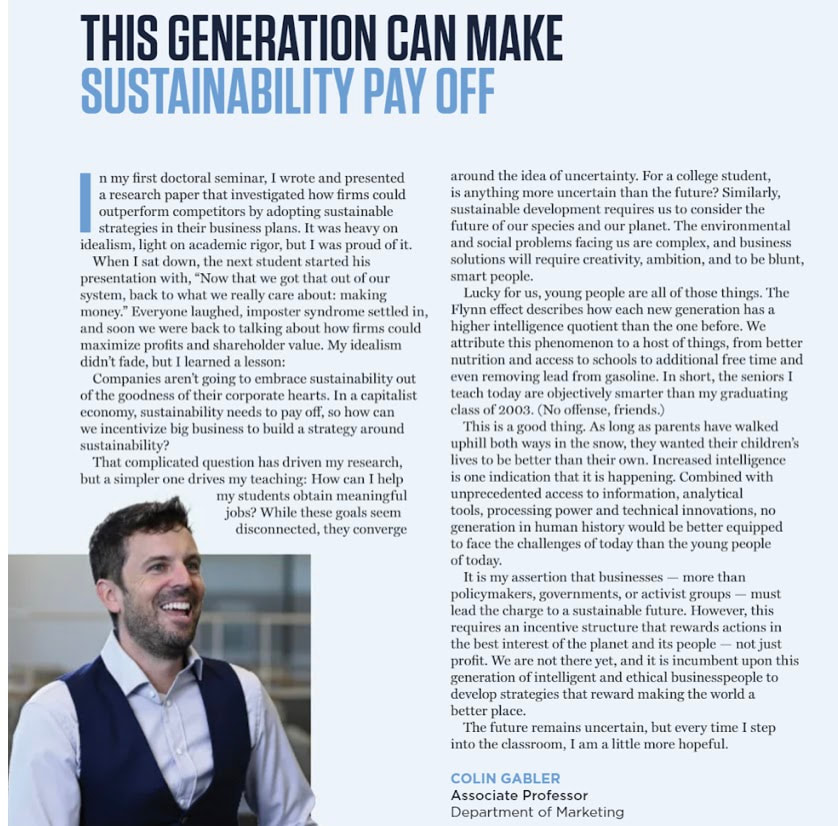 Harbert Magazine - This Generation Can Make Sustainability Pay Off