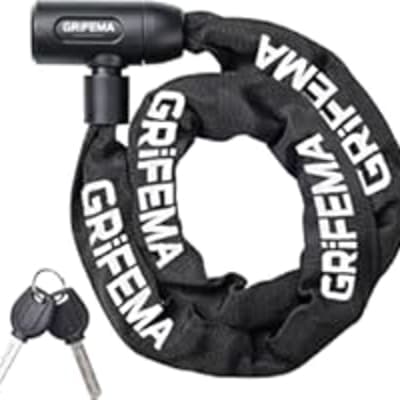 GRIFEMA GA1201-12, Chaîne Antivol Vélo 120 CM, Chaîne Cadenas Vélo pour Vélos, Motos, trotinette electrique, Portails, N
