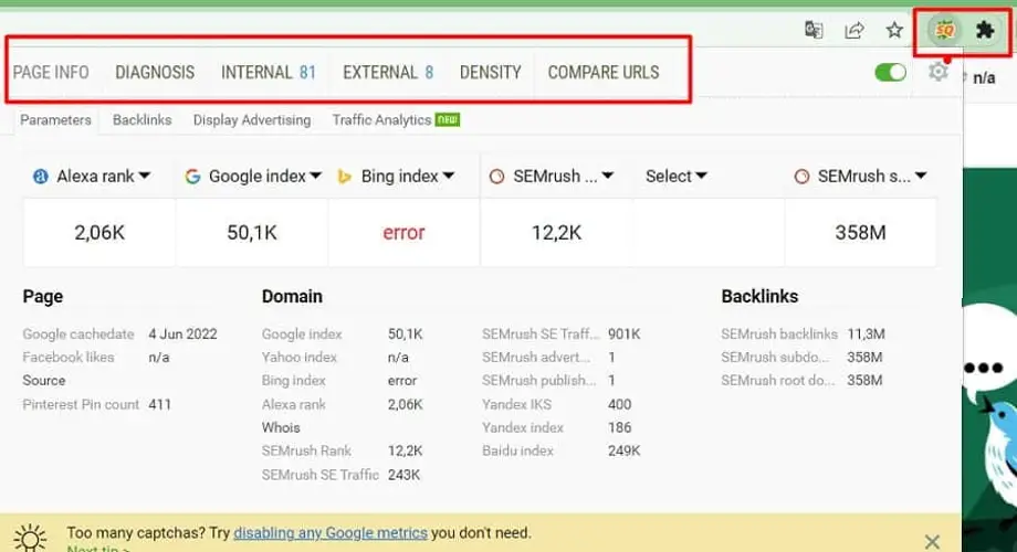 SEOquake là gì Tổng quan, tính năng và lợi ích