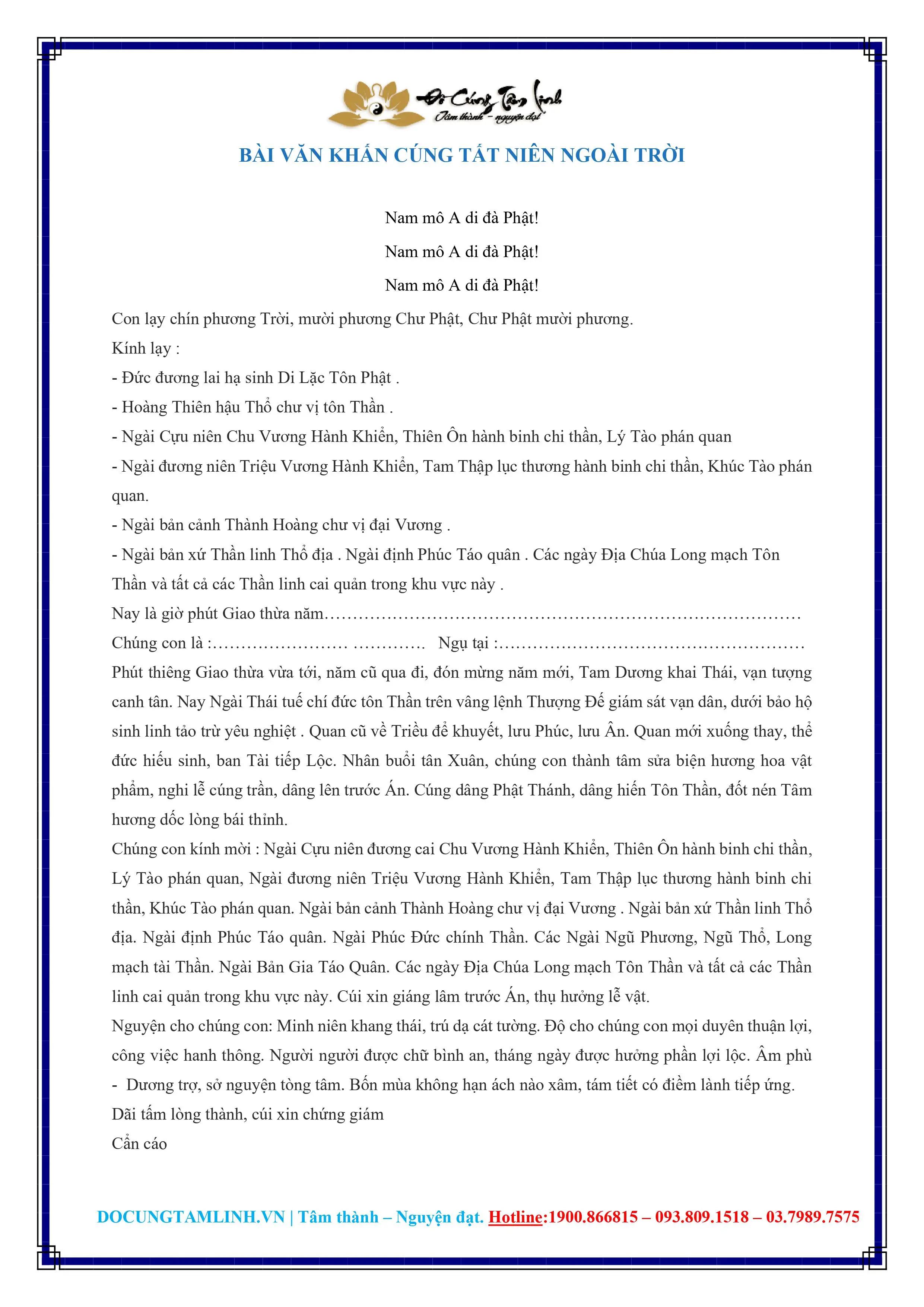 Top 15 bài cúng ngoài sân Tôn vinh truyền thống tâm linh Việt Nam