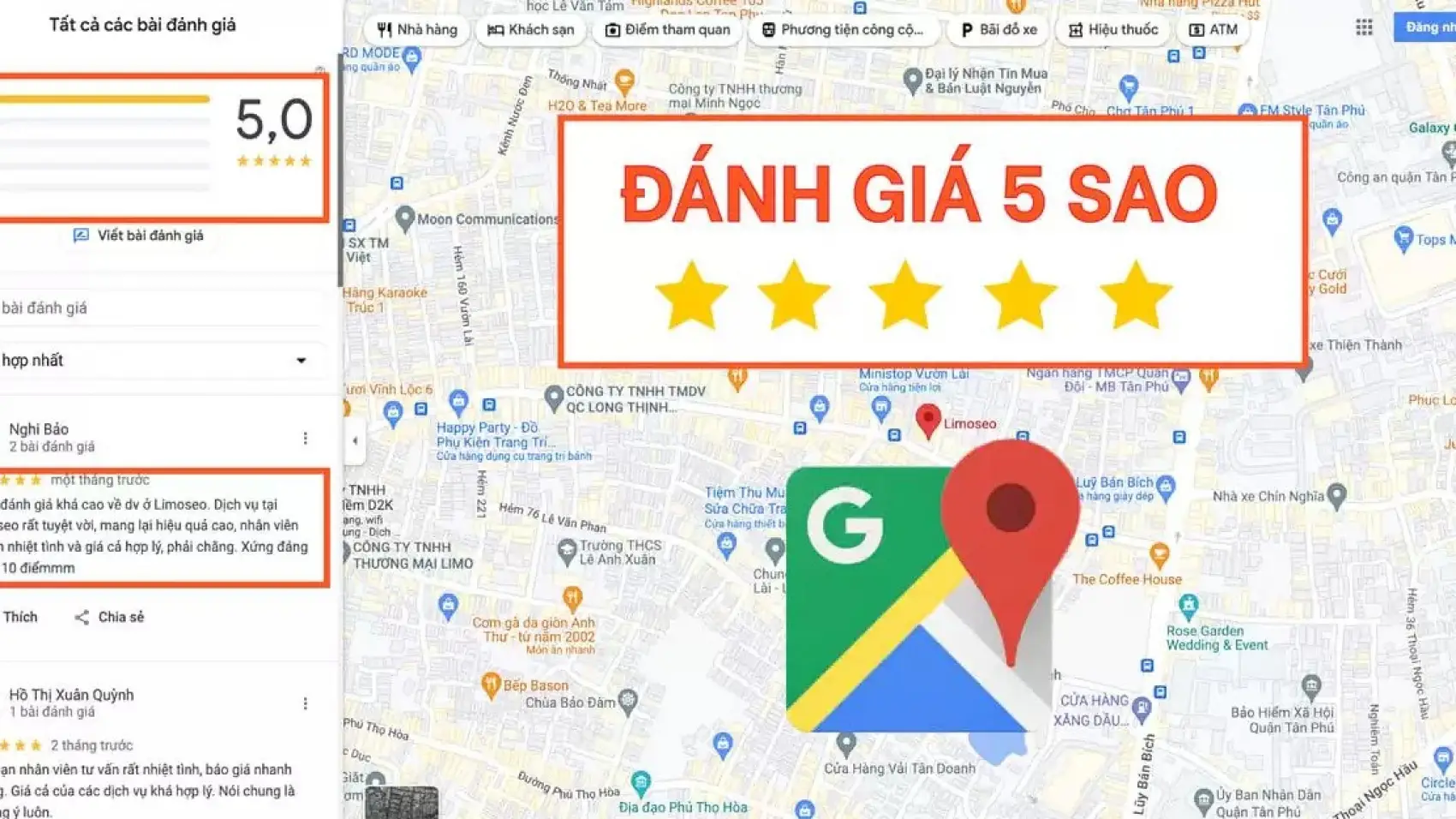 Đánh giá Google Maps uy tín, Tăng Review Google chuyên nghiệp