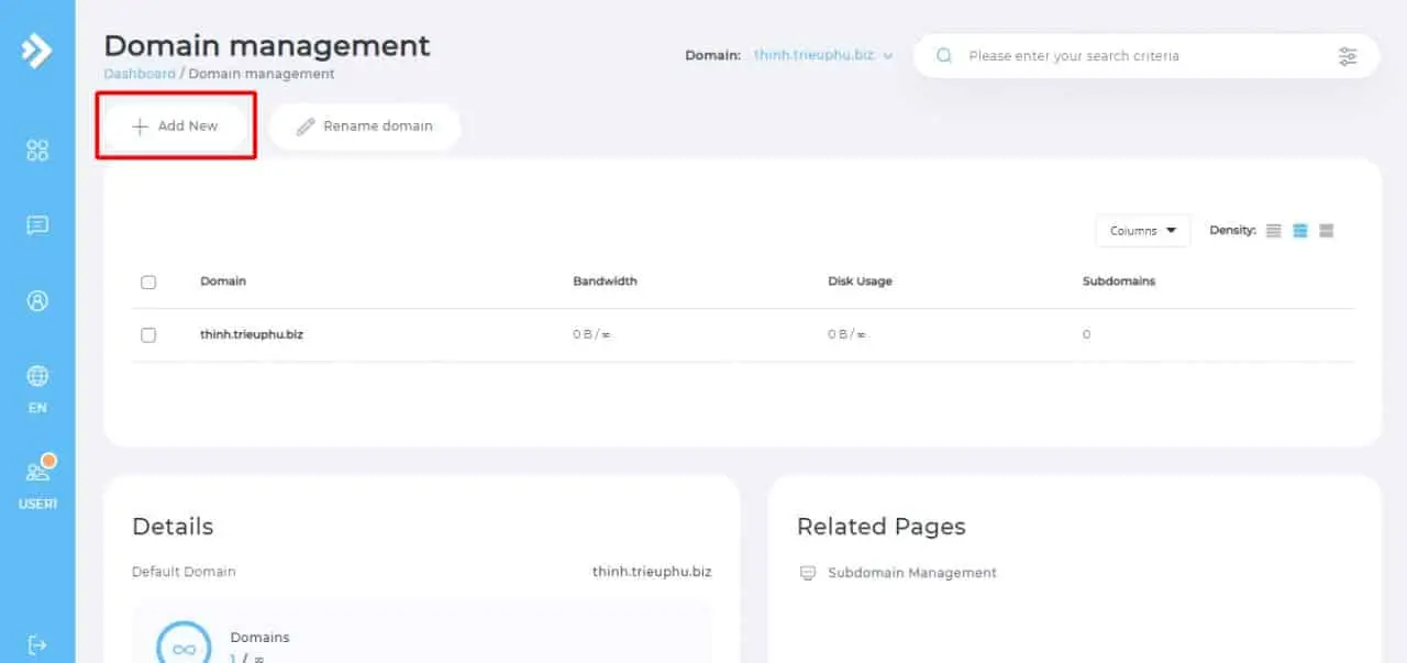 Cách tạo subdomain