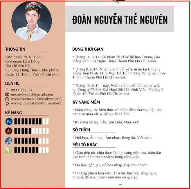 profile cá nhân Đoàn Nguyễn Thế Nguyên