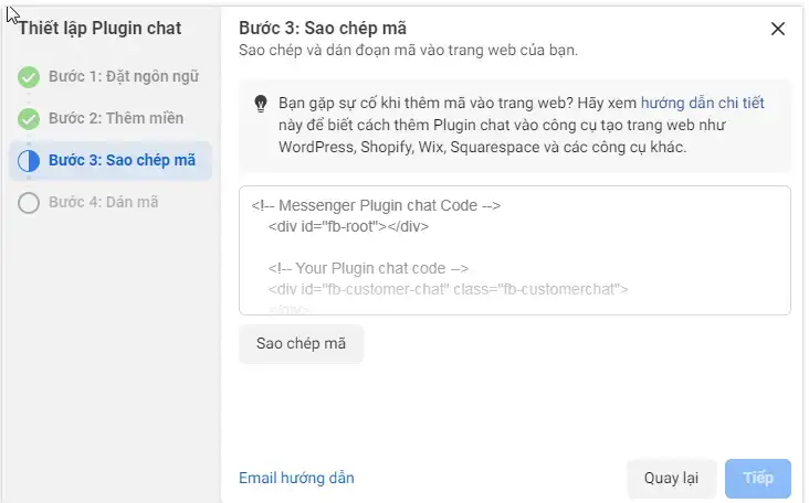 Cách tích hợp live chat Facebook vào website 8