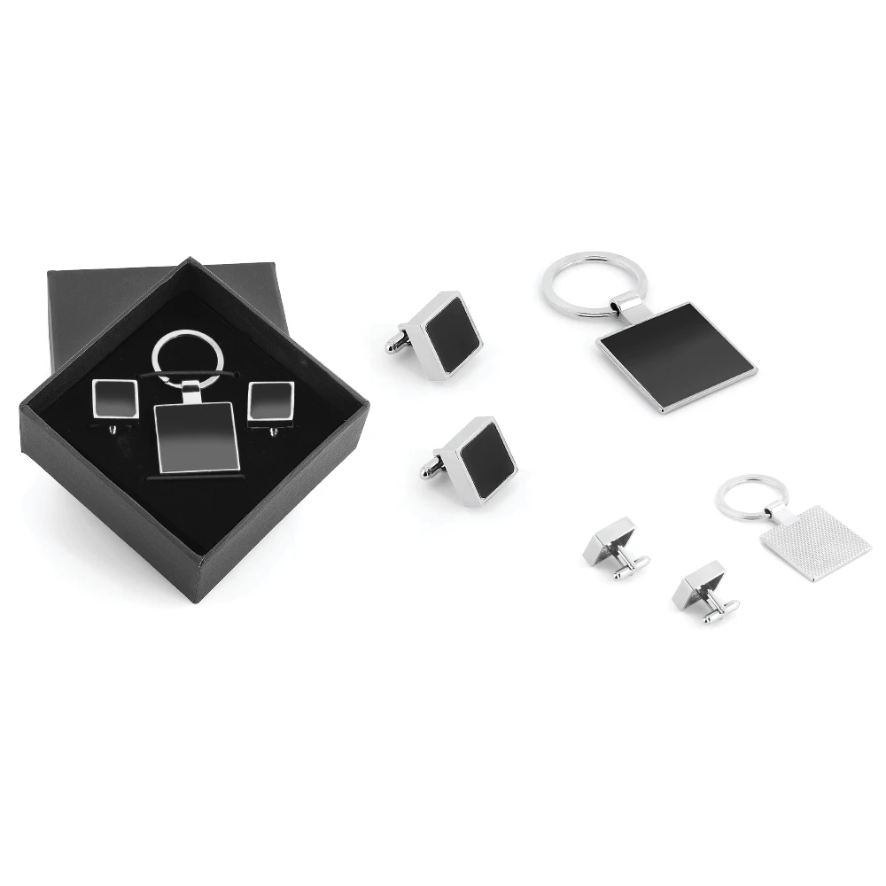 v_5501_kutulu-kol-dugmesi-anahtarlik-set_utV2dX Kutulu Metal Anahtarlık Kol Düğmeli Set - Görsel 1