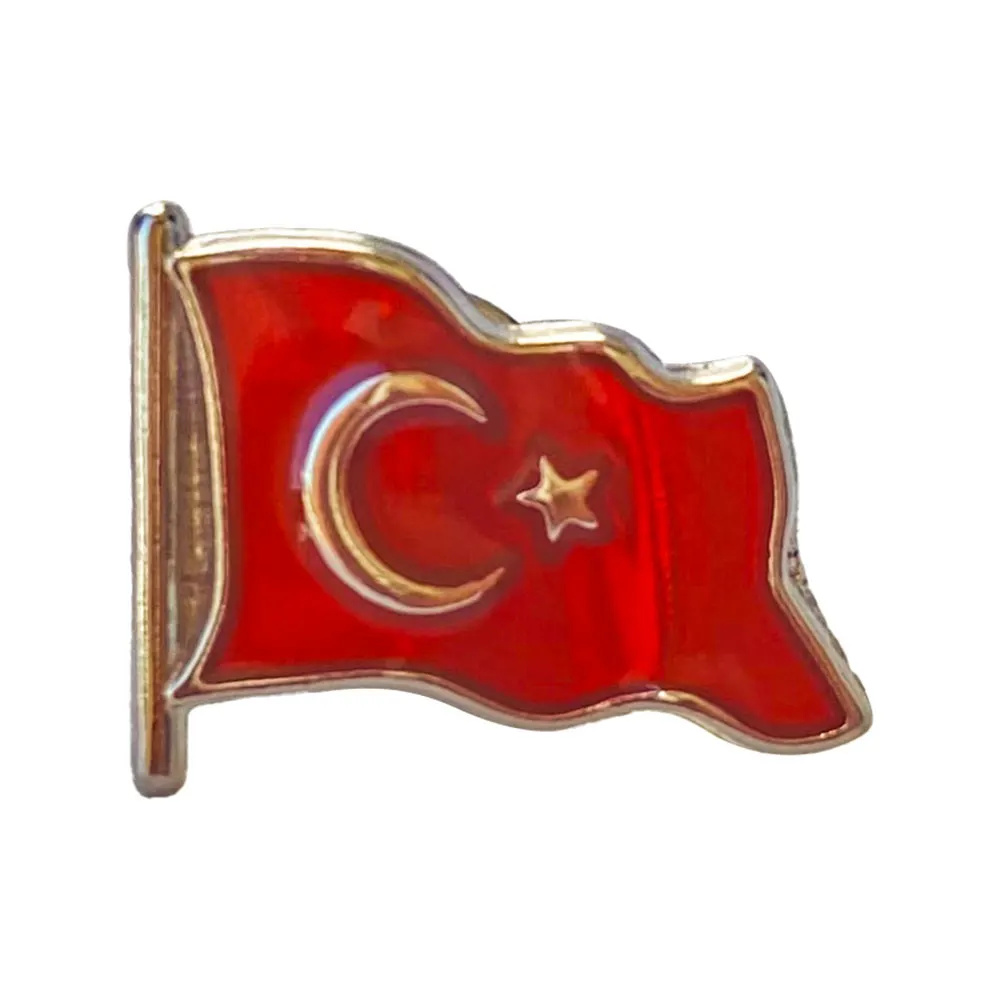 Turkish Flag Enamel Lapel Badge (Pinned) - Image 1