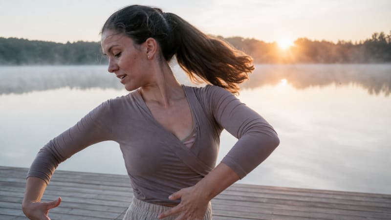 Eine aufrechte Haltung und die feine Koordination der Arme schenken dir beim Drehen absolute Balance und Eleganz.