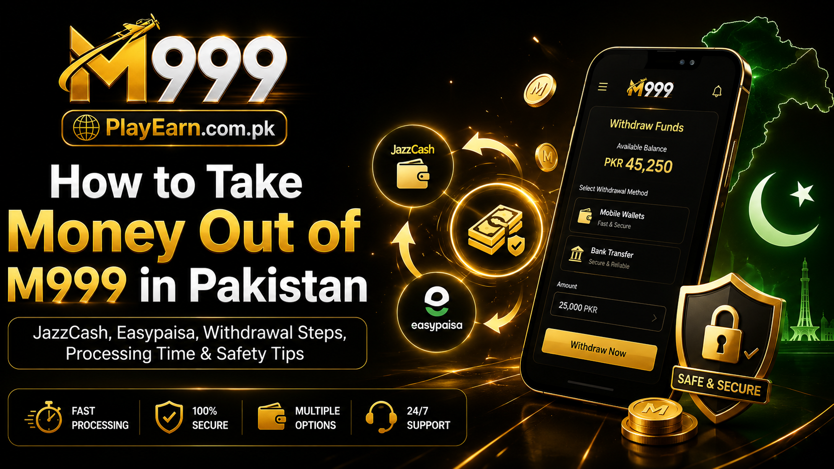 How to Take Money Out of M999 in Pakistan