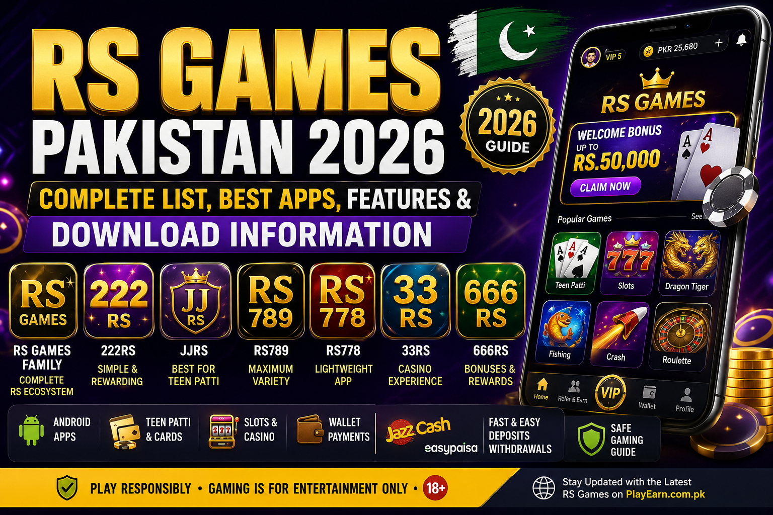 RS Games Pakistan 2026: Complete List, Best Apps & APK Guide