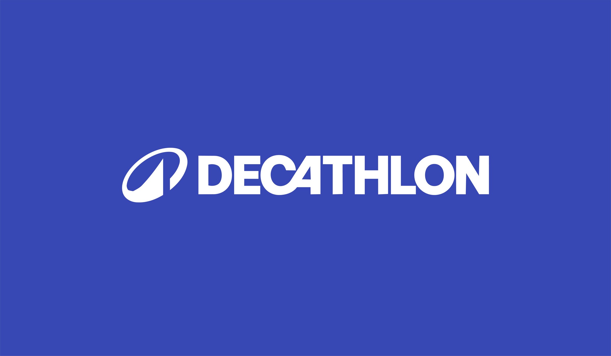 Decathlon — logo blanc sur fond bleu