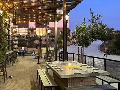 Outdoor Fire Table Patio at Draft Republic San Marcos