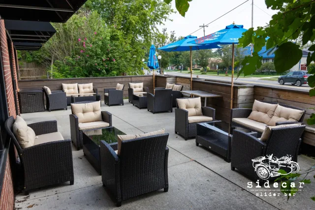 Outdoor Patio Partially Covered at Sidecar Slider Bar at Sidecar Slider Bar - Farmington