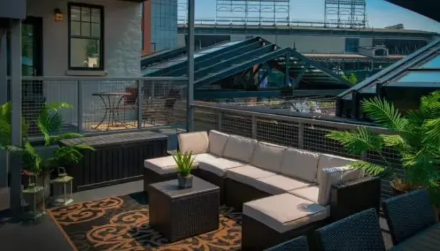 Shared Party Deck with a View at The Skylight Room at Rizzo's