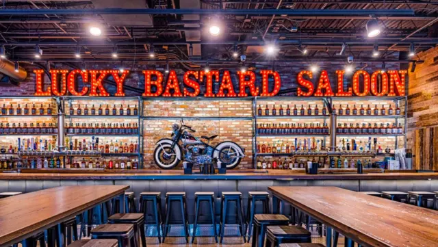 Main Floor Bar (semi private and fully private options!) at Lucky Bastard Saloon