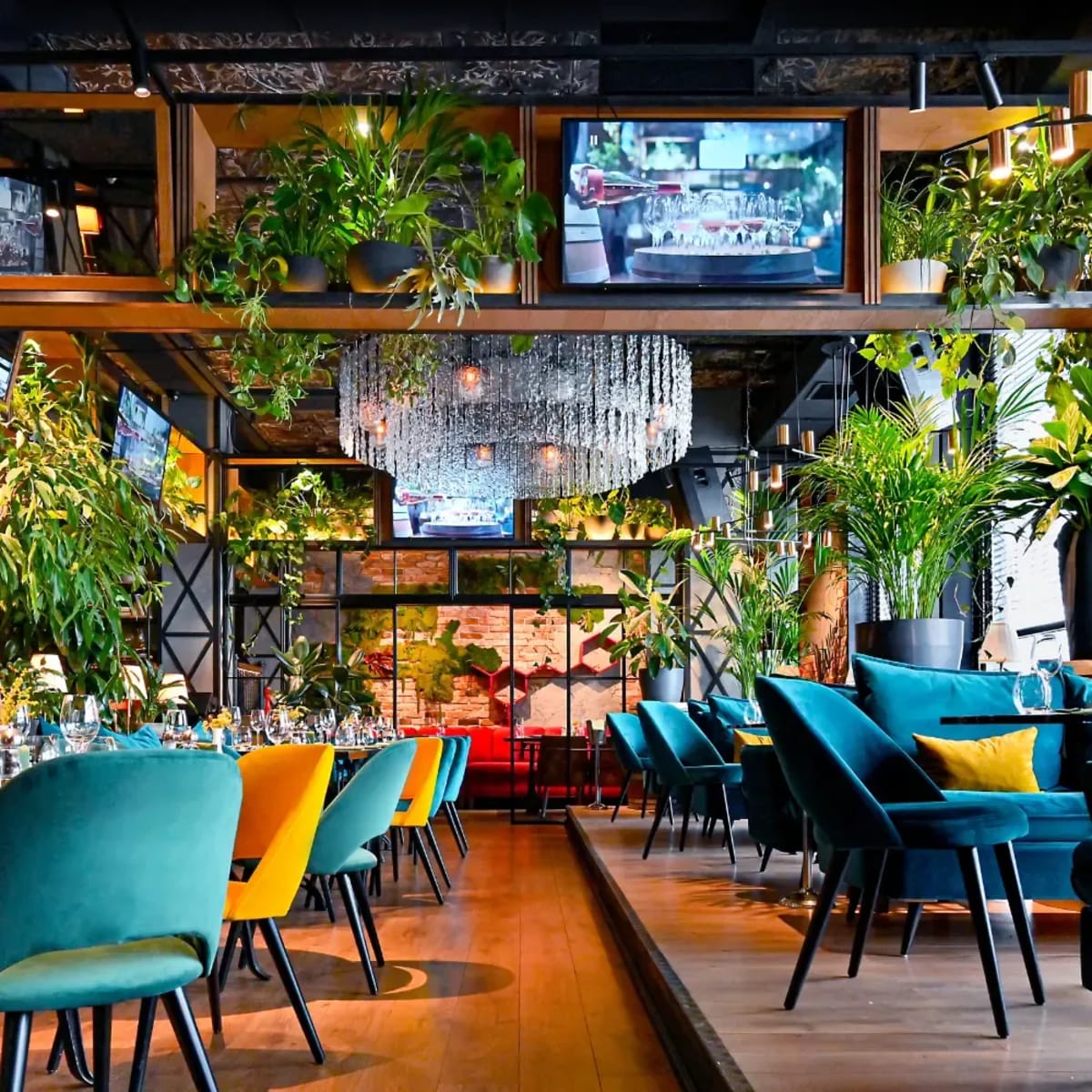 A private event space set for a celebration