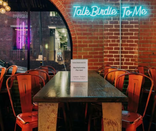 High Top Tables and Booths at Tipsy Putt - Monterey