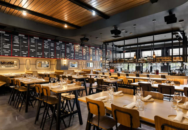 LARGE PARTY TABLE at Boqueria CT: Blue Back Square