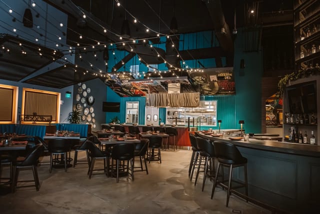 Taco Bar & Bar Dining Area at Descanso Restaurant: Los Angeles