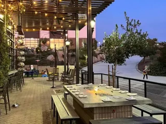 Outdoor Fire Table Patio at Draft Republic San Marcos