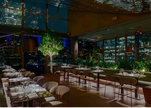 Dining Room at One40 Rooftop Restaurant & Bar