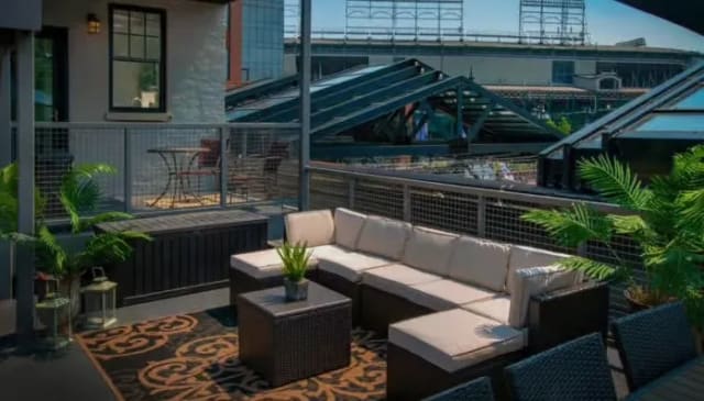 Shared Party Deck with a View at The Skylight Room at Rizzo's