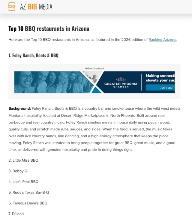 Best BBQ 2026 - Ranking Arizona