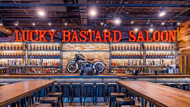 Main Floor Bar (semi private and fully private options!) at Lucky Bastard Saloon
