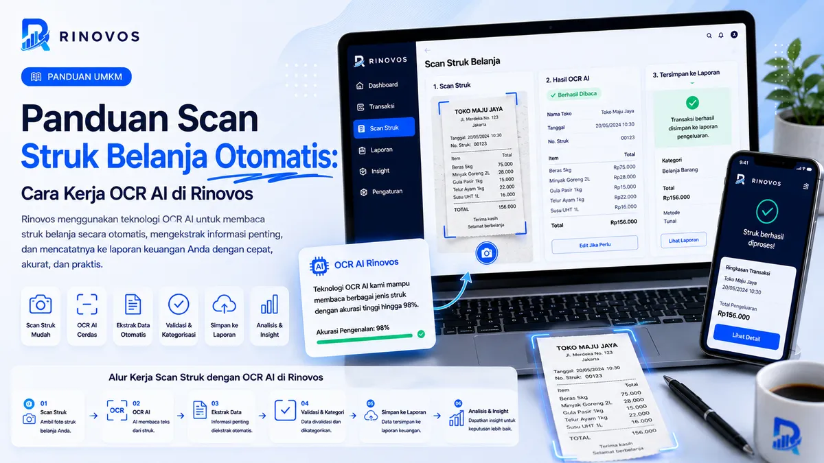 Panduan Scan Struk Belanja Otomatis: Cara Kerja OCR AI di Rinovos