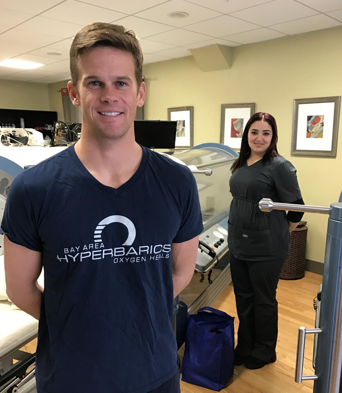 patient in hyperbaric chamber