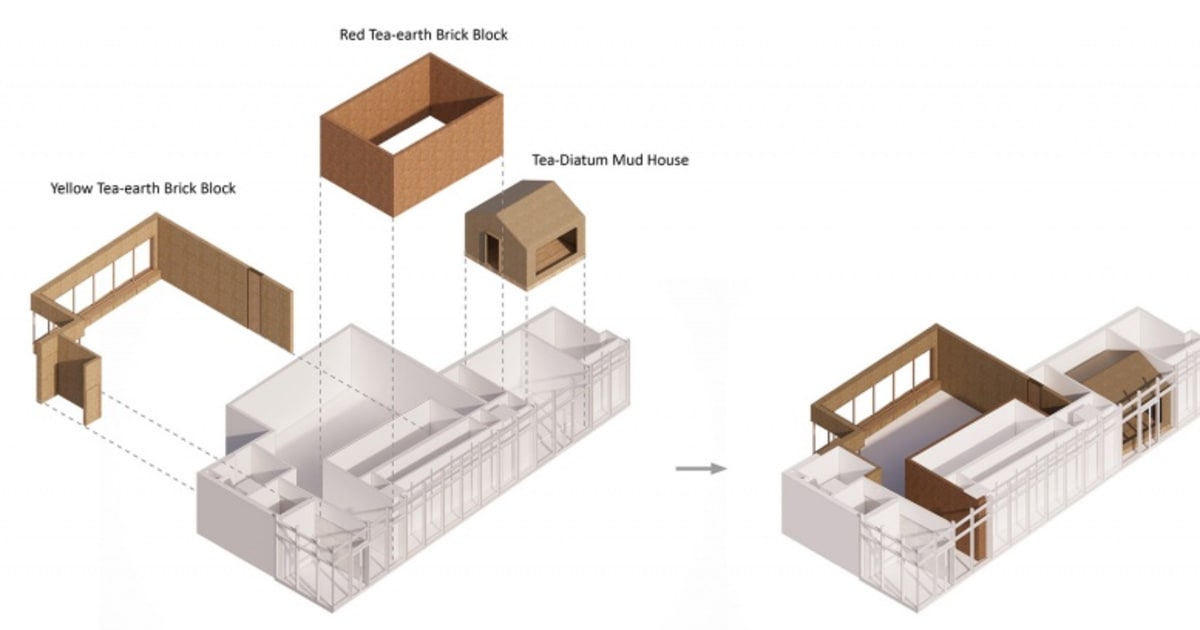 Tea-Earth Brick Blocks Interior | Feel Design