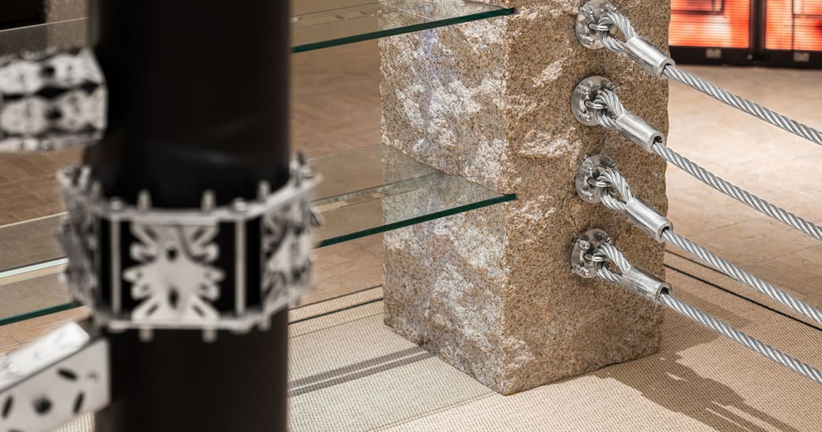 Concrete Rope Railing Industrial Indoor Concrete Cable Railing Design | Feel Design