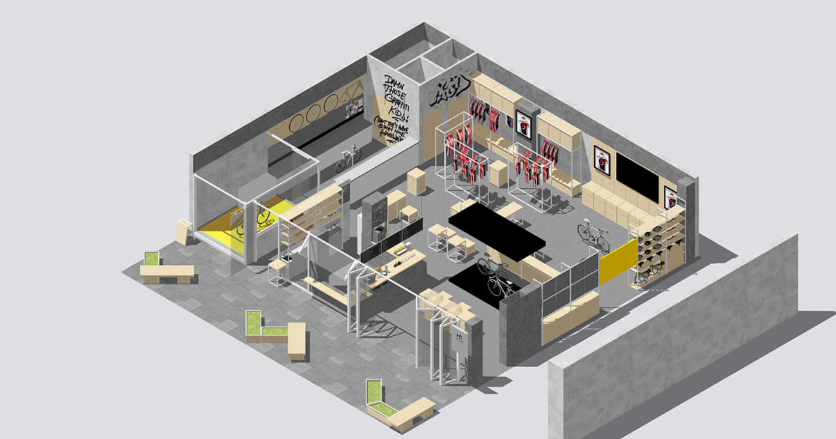 Industrial Retail Concrete Floor Plan | Feel Design