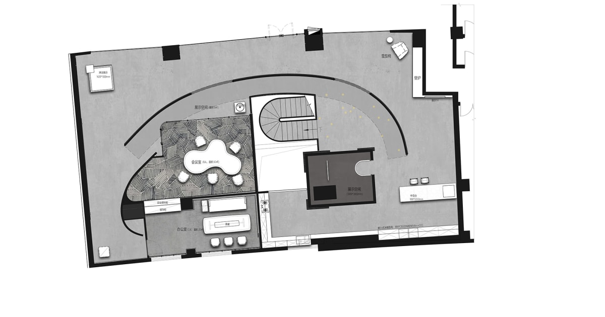 Industrial Office Space Concrete Floor Plan | Feel Design