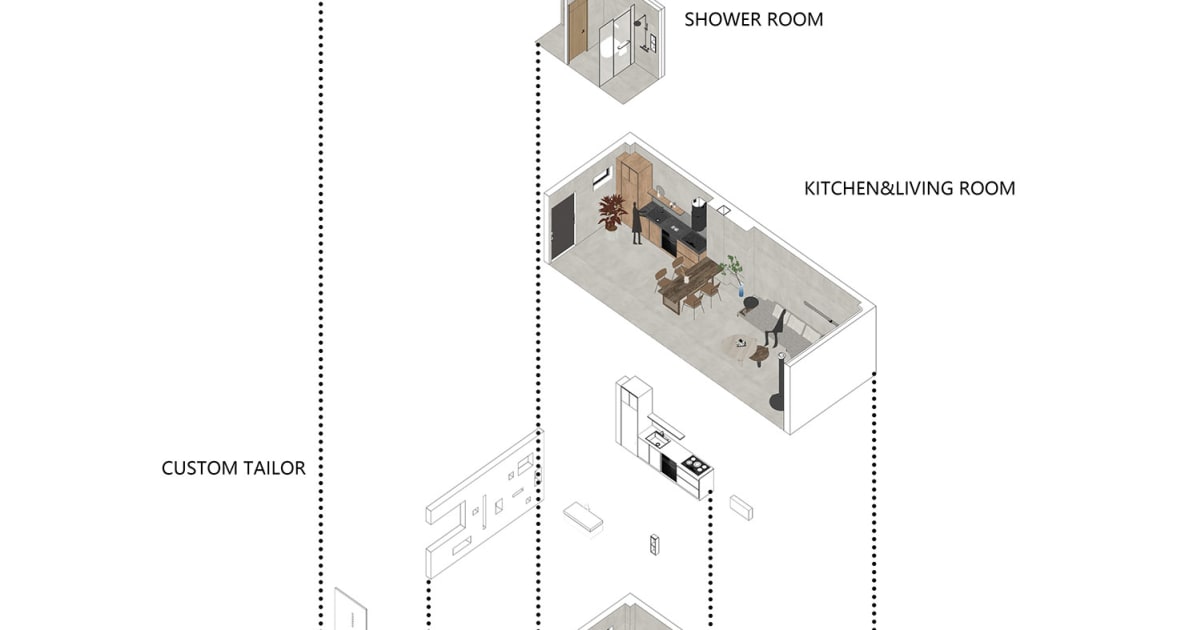 Modern Residential Interior Concrete Floor Plan | Feel Design