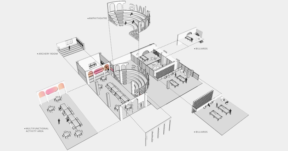 Industrial Amphitheater Concrete and Metal | Feel Design