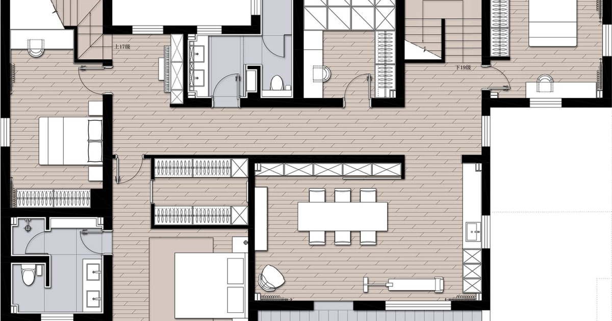 Modern Interior Floor Plan in Gray Tones | Feel Design | Feel Design
