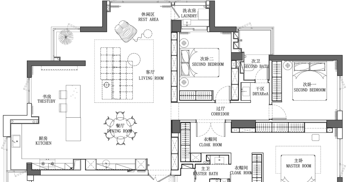 Modern Living Space Neutral Floor Plan | Feel Design
