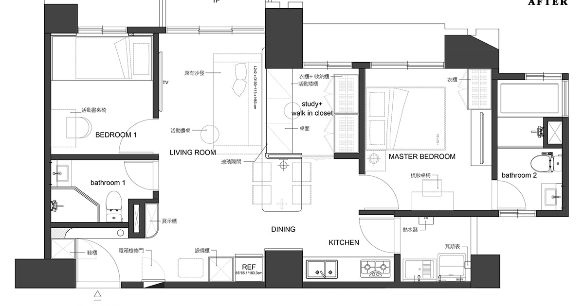 Reconfiguring Layout Before-After Floor Plan Renovation | Feel Design