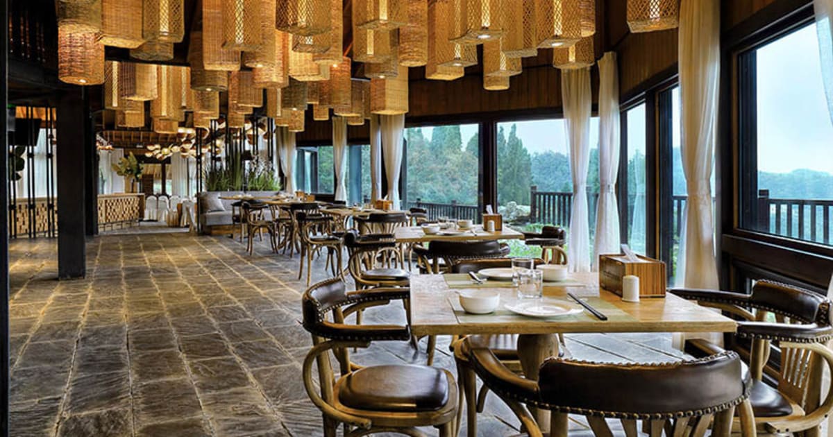 Modern Restaurant Interior with Bamboo Lighting | Feel Design