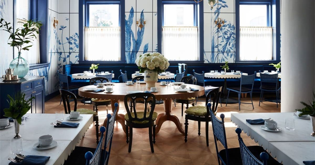 Blue and White Restaurant Interior | Feel Design