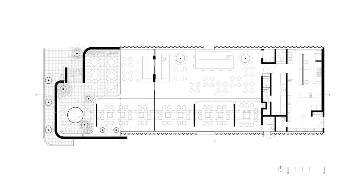 Traditional Building Floor Plan with Dining and Kitchen | Feel Design