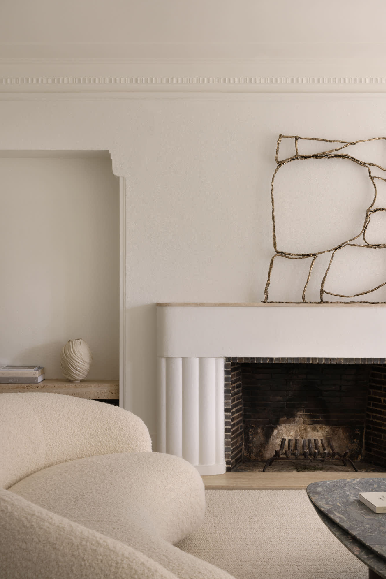 Elegant interior with textured walls and natural light