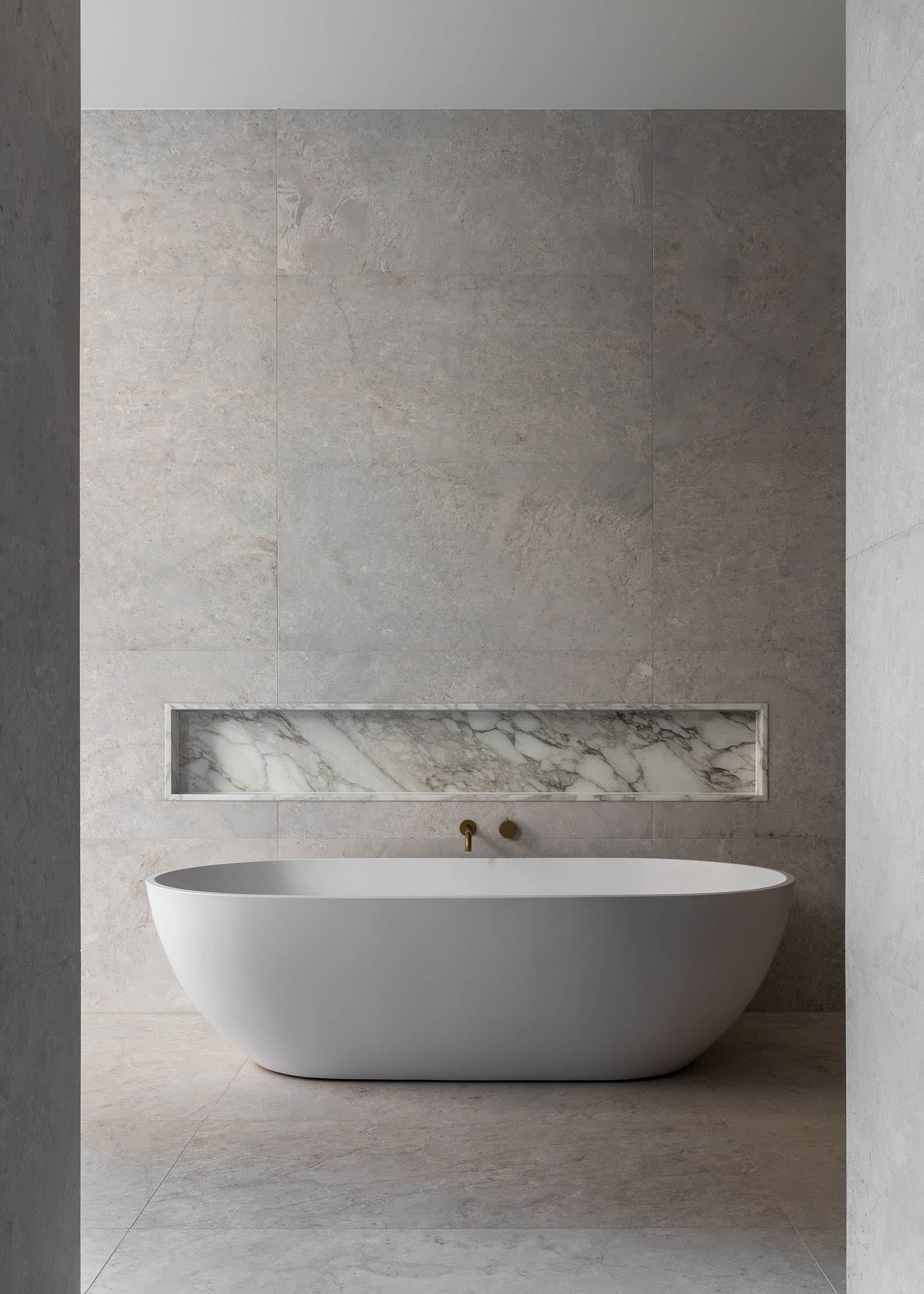 Luxury modern bathroom with neutral tones