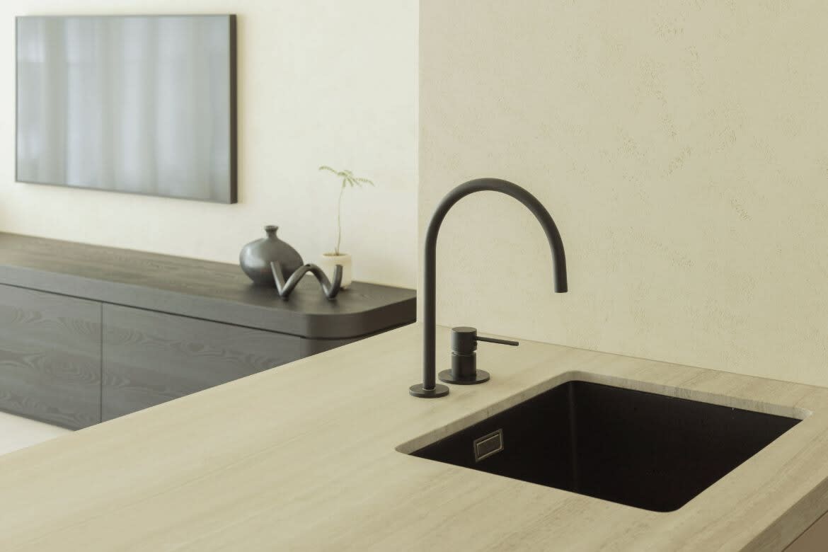 Bathroom vanity black faucet modern design interior